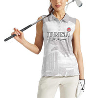 Custom Tunisia Football Women Sleeveless Polo Shirt White Eagles of Carthage - Wonder Print Shop