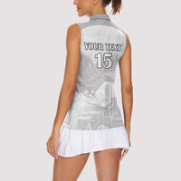 Custom Tunisia Football Women Sleeveless Polo Shirt White Eagles of Carthage - Wonder Print Shop