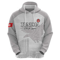 Custom Tunisia Football Zip Hoodie White Eagles of Carthage - Wonder Print Shop