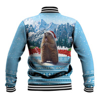 Switzerland Christmas Marmot Baseball Jacket Joyeux Noel - Wonder Print Shop