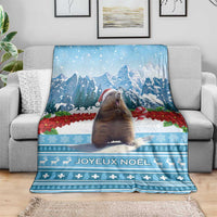 Switzerland Christmas Marmot Blanket Joyeux Noel