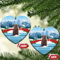 Switzerland Christmas Marmot Ceramic Ornament Joyeux Noel - Wonder Print Shop