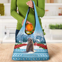 Switzerland Christmas Marmot Grocery Bag Joyeux Noel
