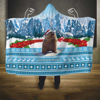 Switzerland Christmas Marmot Hooded Blanket Joyeux Noel