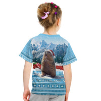 Switzerland Christmas Marmot Kid T Shirt Joyeux Noel - Wonder Print Shop