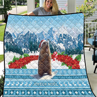 Switzerland Christmas Marmot Quilt Joyeux Noel - Wonder Print Shop