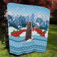 Switzerland Christmas Marmot Quilt Joyeux Noel - Wonder Print Shop