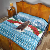 Switzerland Christmas Marmot Quilt Joyeux Noel - Wonder Print Shop