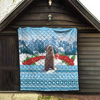 Switzerland Christmas Marmot Quilt Joyeux Noel - Wonder Print Shop
