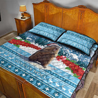 Switzerland Christmas Marmot Quilt Bed Set Joyeux Noel - Wonder Print Shop