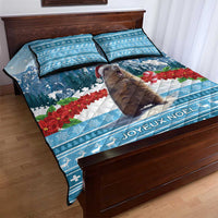 Switzerland Christmas Marmot Quilt Bed Set Joyeux Noel - Wonder Print Shop