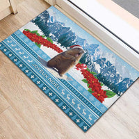 Switzerland Christmas Marmot Rubber Doormat Joyeux Noel - Wonder Print Shop