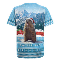 Switzerland Christmas Marmot Rugby Jersey Joyeux Noel - Wonder Print Shop