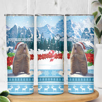 Switzerland Christmas Marmot Skinny Tumbler Joyeux Noel - Wonder Print Shop