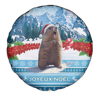 Switzerland Christmas Marmot Spare Tire Cover Joyeux Noel - Wonder Print Shop