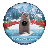 Switzerland Christmas Marmot Spare Tire Cover Joyeux Noel - Wonder Print Shop