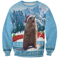 Switzerland Christmas Marmot Sweatshirt Joyeux Noel - Wonder Print Shop