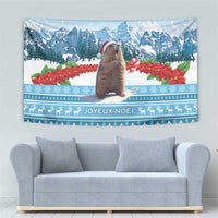 Switzerland Christmas Marmot Tapestry Joyeux Noel - Wonder Print Shop