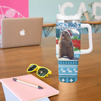 Switzerland Christmas Marmot Tumbler With Handle Joyeux Noel - Wonder Print Shop