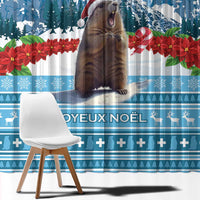 Switzerland Christmas Marmot Window Curtain Joyeux Noel - Wonder Print Shop