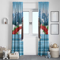 Switzerland Christmas Marmot Window Curtain Joyeux Noel - Wonder Print Shop