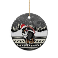 Switzerland Christmas Bernese Mountain Dog Ceramic Ornament Joyeux Noel - Wonder Print Shop