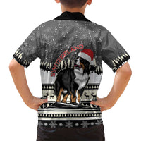 Switzerland Christmas Bernese Mountain Dog Family Matching Long Sleeve Bodycon Dress and Hawaiian Shirt Joyeux Noel - Wonder Print Shop