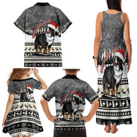 Switzerland Christmas Bernese Mountain Dog Family Matching Tank Maxi Dress and Hawaiian Shirt Joyeux Noel - Wonder Print Shop