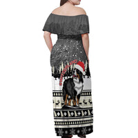 Switzerland Christmas Bernese Mountain Dog Off Shoulder Maxi Dress Joyeux Noel - Wonder Print Shop