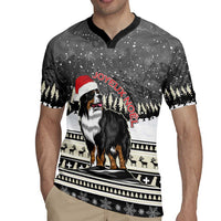 Switzerland Christmas Bernese Mountain Dog Rugby Jersey Joyeux Noel - Wonder Print Shop