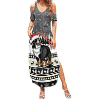 Switzerland Christmas Bernese Mountain Dog Summer Maxi Dress Joyeux Noel - Wonder Print Shop