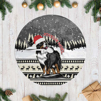 Switzerland Christmas Bernese Mountain Dog Tree Skirt Joyeux Noel - Wonder Print Shop