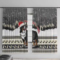 Switzerland Christmas Bernese Mountain Dog Window Curtain Joyeux Noel - Wonder Print Shop