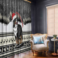 Switzerland Christmas Bernese Mountain Dog Window Curtain Joyeux Noel - Wonder Print Shop