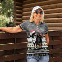 Switzerland Christmas Bernese Mountain Dog Women Polo Shirt Joyeux Noel - Wonder Print Shop