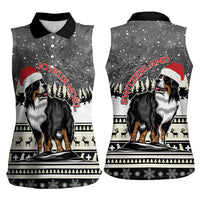 Switzerland Christmas Bernese Mountain Dog Women Sleeveless Polo Shirt Joyeux Noel - Wonder Print Shop