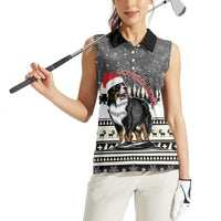 Switzerland Christmas Bernese Mountain Dog Women Sleeveless Polo Shirt Joyeux Noel - Wonder Print Shop
