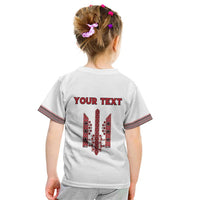 Personalized Ukrainian Trident Kid T Shirt White Tryzub Vyshyvanka Pattern - Wonder Print Shop