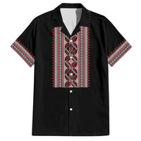 Personalized Ukrainian Trident Hawaiian Shirt Black Tryzub Vyshyvanka Pattern - Wonder Print Shop