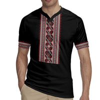 Personalized Ukrainian Trident Rugby Jersey Black Tryzub Vyshyvanka Pattern - Wonder Print Shop