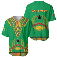 Personalised Guinea Bissau Baseball Jersey Dashiki Pattern - Wonder Print Shop