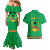 Personalised Guinea Bissau Couples Matching Mermaid Dress and Hawaiian Shirt Dashiki Pattern - Wonder Print Shop