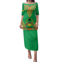 Personalised Guinea Bissau Family Matching Puletasi and Hawaiian Shirt Dashiki Pattern - Wonder Print Shop