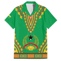 Personalised Guinea Bissau Family Matching Short Sleeve Bodycon Dress and Hawaiian Shirt Dashiki Pattern - Wonder Print Shop
