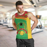 Personalised Guinea Bissau Men Tank Top Coat Of Arms - African Pattern - Wonder Print Shop