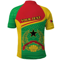 Personalised Guinea Bissau Polo Shirt Coat Of Arms - African Pattern - Wonder Print Shop