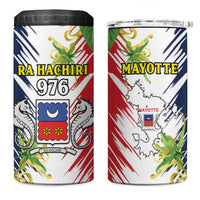 Mayotte 4 in 1 Can Cooler Tumbler Coat Of Arms With Ylang Ylang