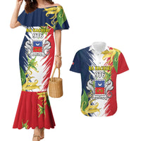 Ra Hachiri 976 Couples Matching Mermaid Dress and Hawaiian Shirt Coat Of Arms With Ylang Ylang