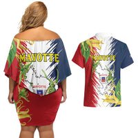 Ra Hachiri 976 Couples Matching Off Shoulder Short Dress and Hawaiian Shirt Coat Of Arms With Ylang Ylang