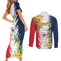 Ra Hachiri 976 Couples Matching Short Sleeve Bodycon Dress and Long Sleeve Button Shirt Coat Of Arms With Ylang Ylang